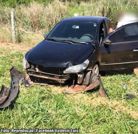 Cachorro na pista provoca acidente na Vicinal Bastos - Iacri