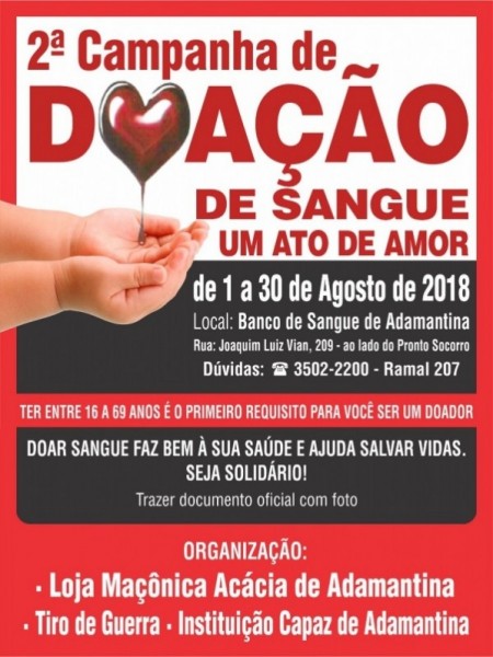 Instituições lançam campanha para estimular doações de sangue