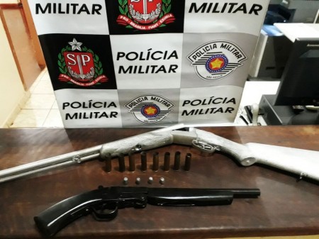 Polícia Militar apreende espingardas e munições em sítio em Mirante do Paranapanema