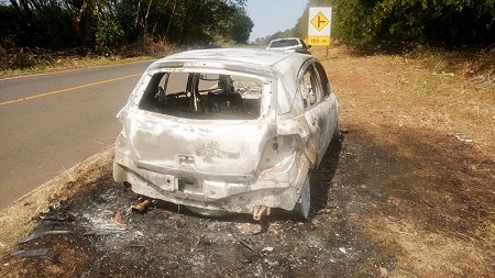 Polícia Civil investiga furto e incêndio em veículo encontrado abandonado em vicinal de Dracena