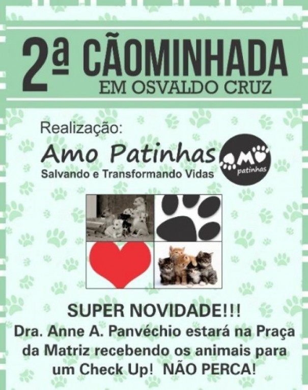 2 Cominhada acontece neste domingo em Osvaldo Cruz