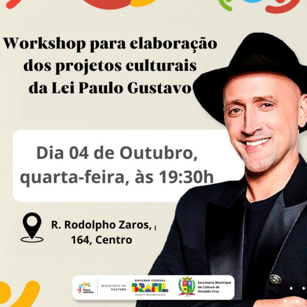 Osvaldo Cruz realiza workshop de elaboração de projetos culturais e artísticos para a Lei Paulo Gustavo 