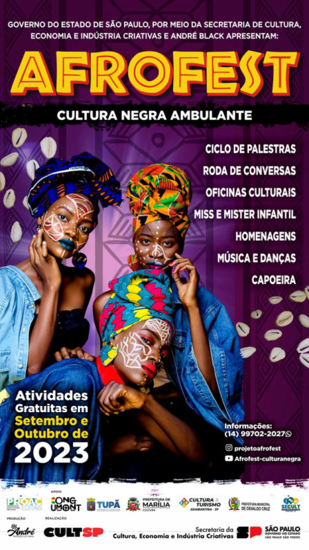 ‘Afrofest Cultura Negra Ambulante’ acontece em Osvaldo Cruz nesta sexta-feira