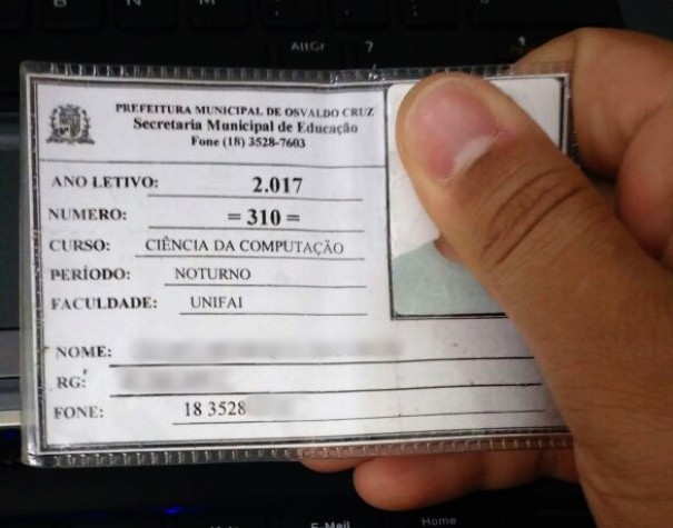 Estudantes universitrios de Osvaldo Cruz esto sendo convocados para renovar carteira do transporte gratuito